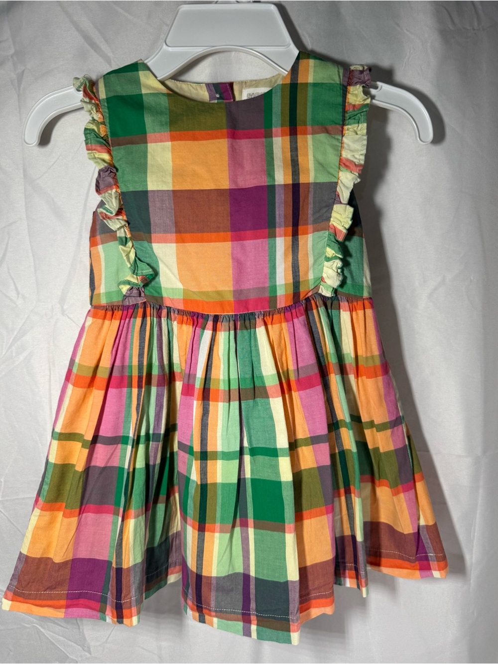 Gymboree Multicolor Plaid Ruffle Dress - Green, Pink, Yellow